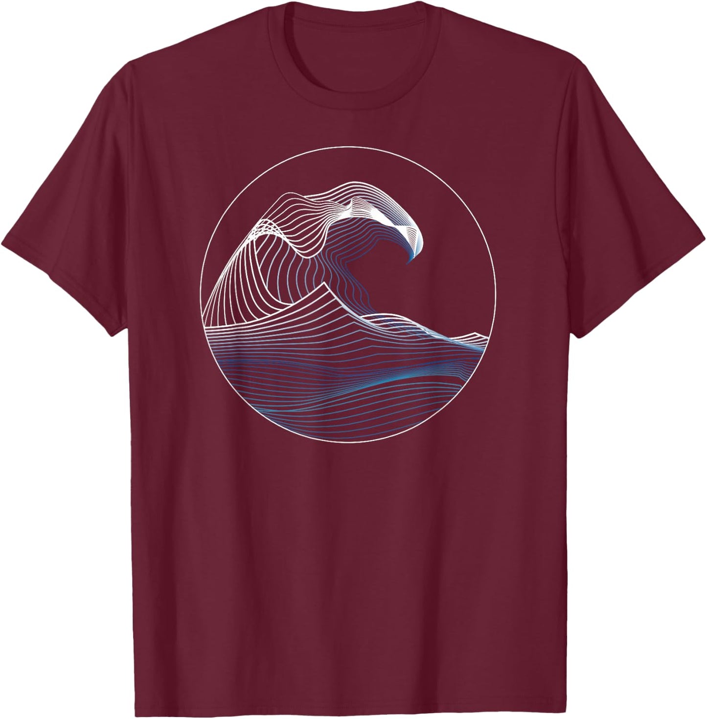 Great Wave of Music Hokusai off Kanagawa Japanese Art T-Shirt - T-Shirt | Maroon