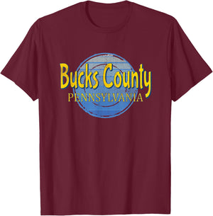 Bucks County PA Pennsylvania Vintage Style T-Shirt - T-Shirt | Maroon