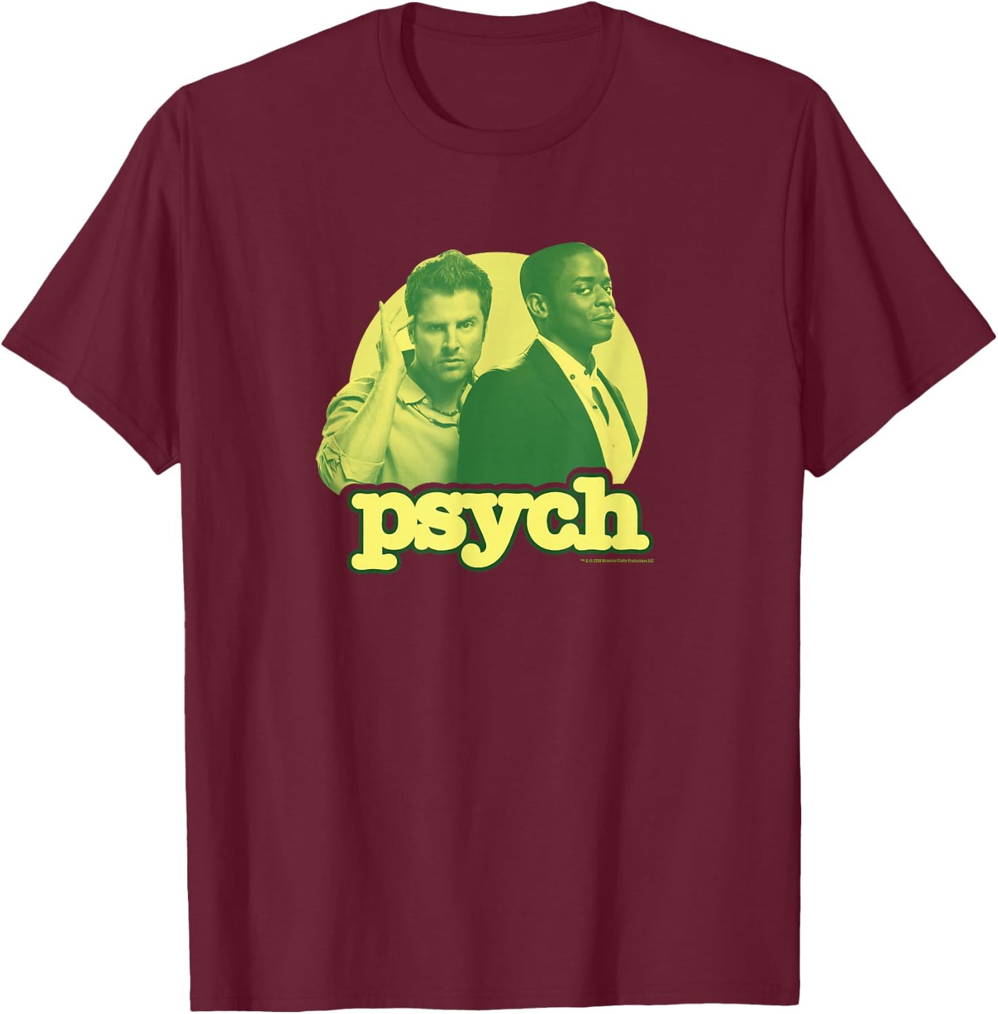 Psych Shawn Spencer and Gus Standard T-Shirt - T-Shirt | Maroon