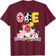 Barnyard Farm Animals 1st Birthday 1 Year Old Birthday Shirt T-Shirt - T-Shirt | Maroon