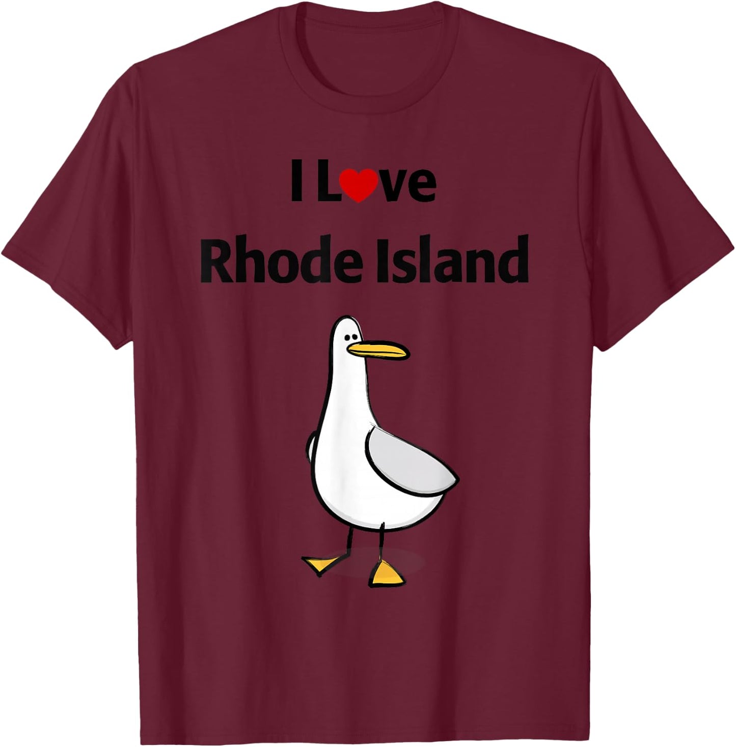 I Love Rhode Island T-Shirt - T-Shirt | Maroon