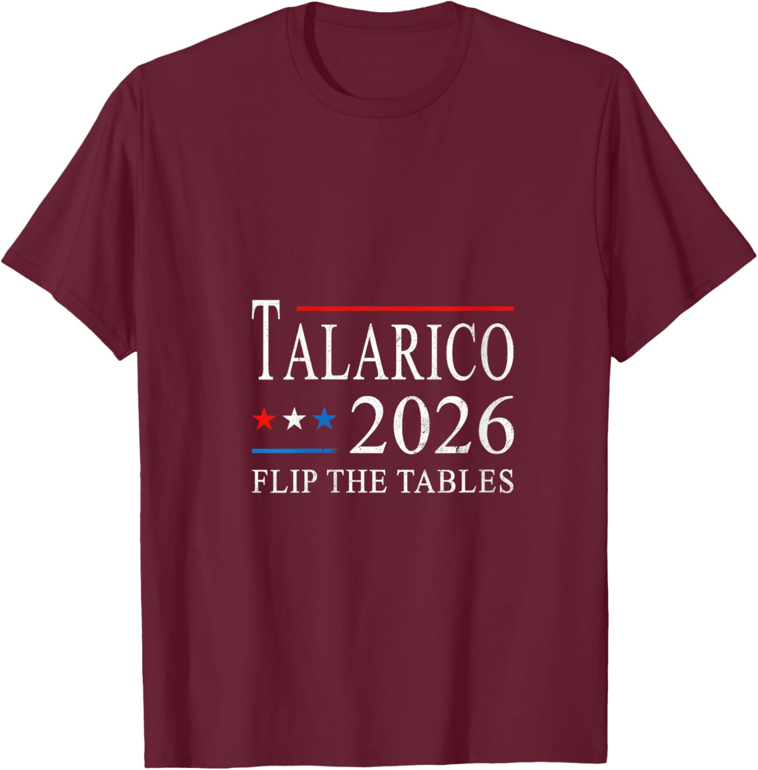 Women's James Talarico 2026 Texas Senate Flip The Tables Men Women V-Neck T-Shirt - T-Shirt | Maroon