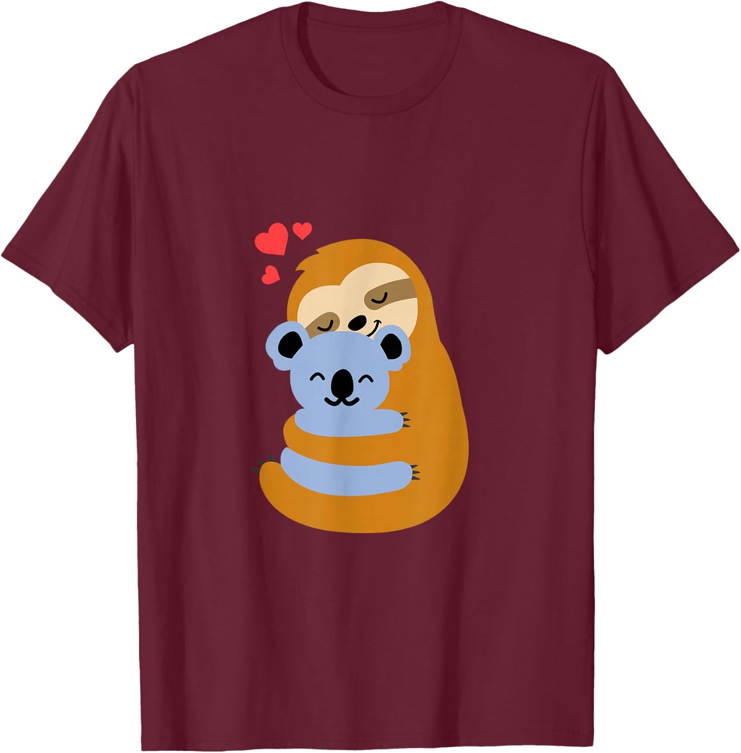 Sloth Sloth and Koala Bear Love Gift T-Shirt - T-Shirt | Maroon