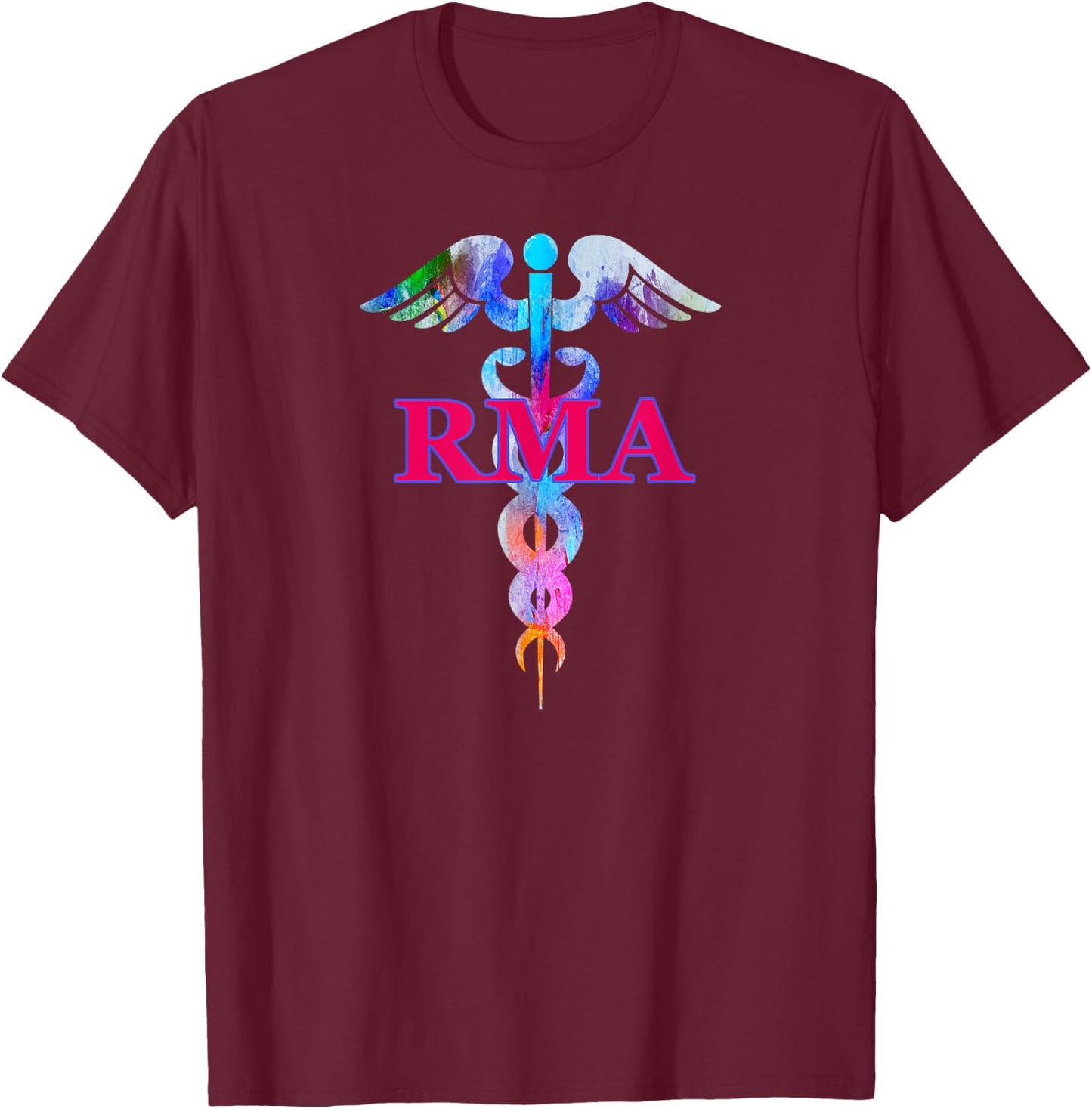 RMA Registered Medical Assistant Caduceus Gifts T-Shirt - T-Shirt | Maroon