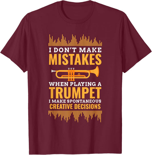 Trumpet Funny Musician Band Player Trumpeter Gift T-Shirt - T-Shirt | Maroon