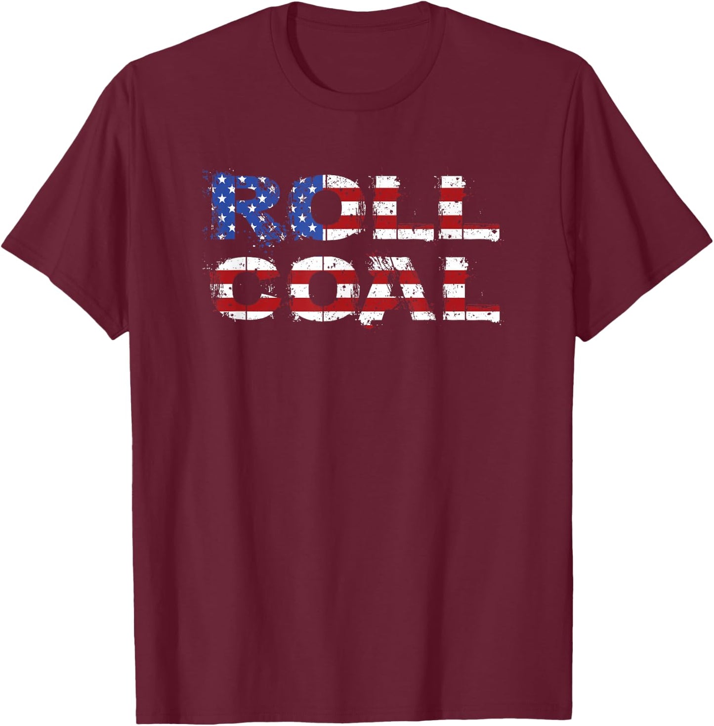Diesel Roll Coal USA Flag Turbo Diesels Power Gift T-Shirt - T-Shirt | Maroon