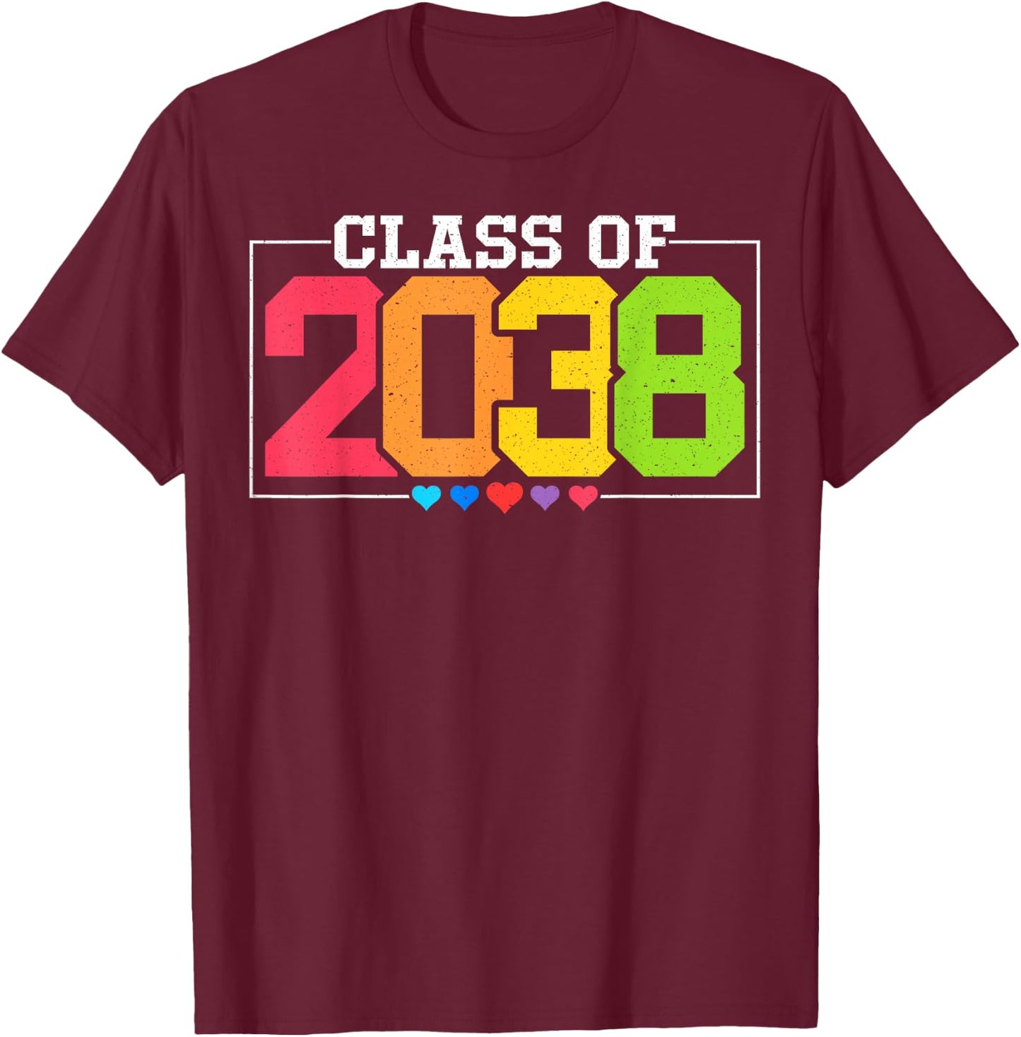 Class Of 2038 Future Graduates kindergarten Graduation T-Shirt - T-Shirt | Maroon