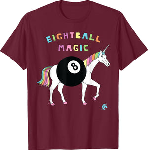 Eight ball Magic Unicorn T-Shirt - T-Shirt | Maroon