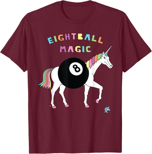 Eight ball Magic Unicorn T-Shirt - T-Shirt | Maroon