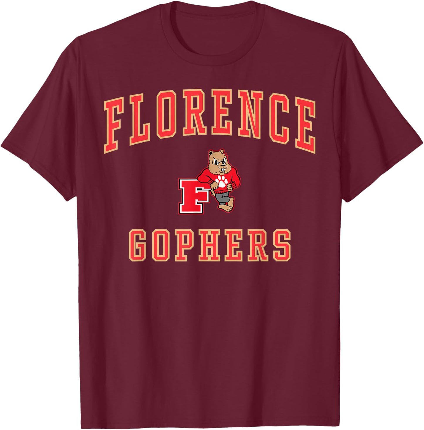 Florence High School Gophers C1 T-Shirt - T-Shirt | Maroon
