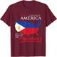 USA Flag Islands of Felipe Philippines Maharlika Filipino T-Shirt - T-Shirt | Maroon