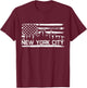 New York City Skyline American Flag Souvenir Gift T-Shirt - T-Shirt | Maroon