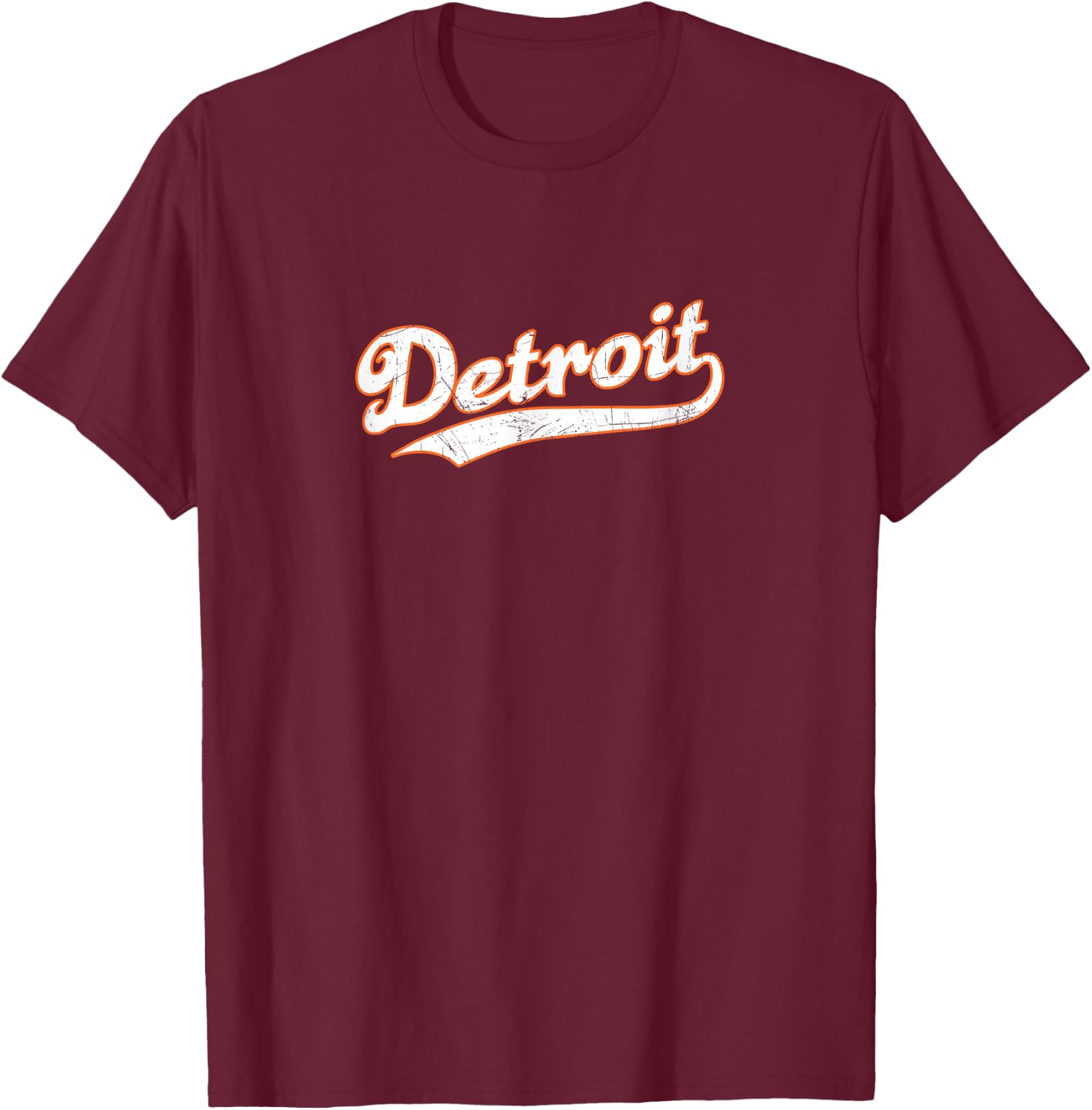 Detroit | Vintage Look, Michigan Pride T-Shirt - T-Shirt | Maroon