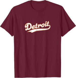 Detroit | Vintage Look, Michigan Pride T-Shirt - T-Shirt | Maroon