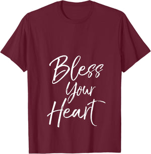 Funny Southern Christian Saying Quote Gift Bless Your Heart V-Neck T-Shirt - T-Shirt | Maroon