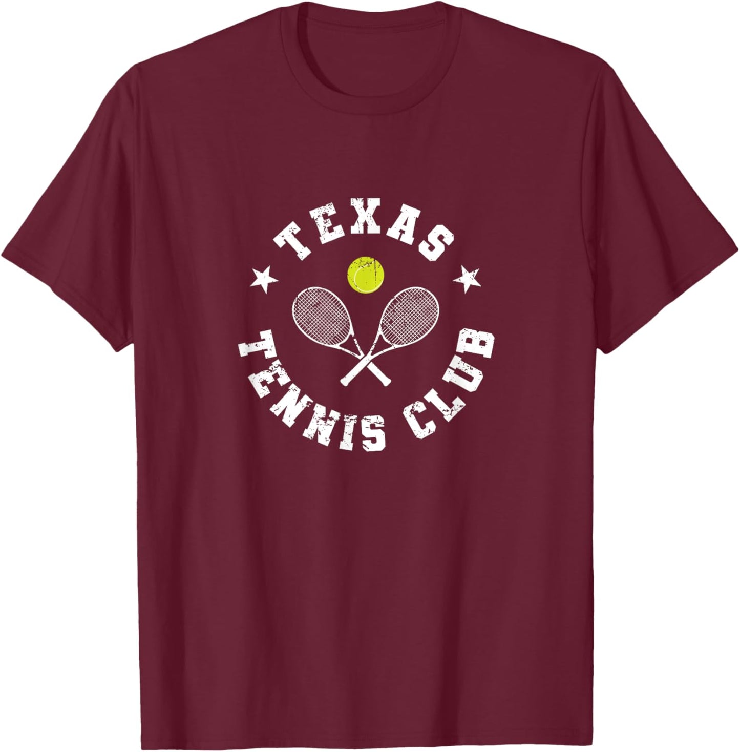 Texas Tennis Club Retro Emblem T-Shirt - T-Shirt | Maroon