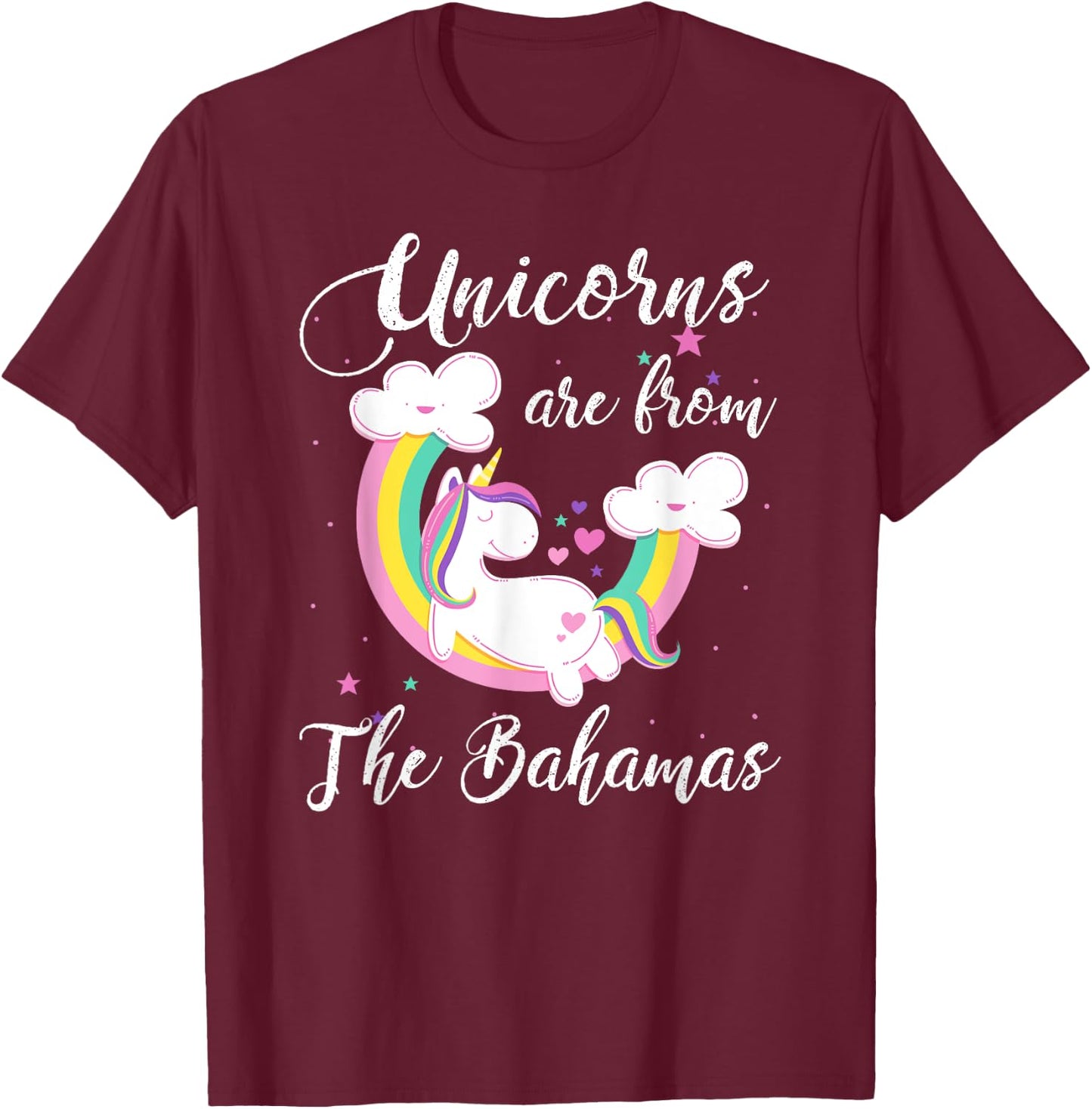 Unicorns Are From The Bahamas / Magical Unicorn Gift T-Shirt - T-Shirt | Maroon