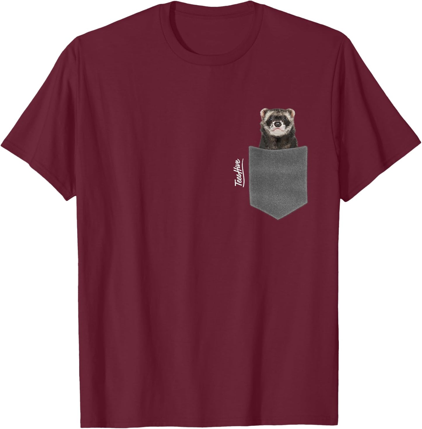 Ferret In Pocket - Men Ferret T-Shirt - T-Shirt | Maroon