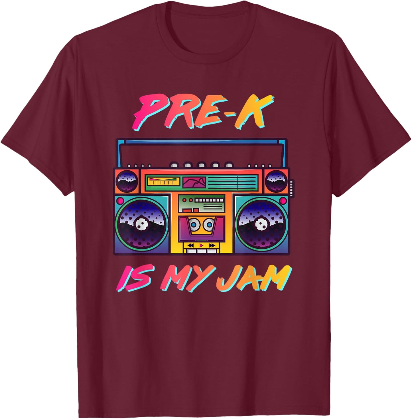 Pre-K Teacher Retro 80's 90's Back To School Women T-Shirt - T-Shirt | Maroon