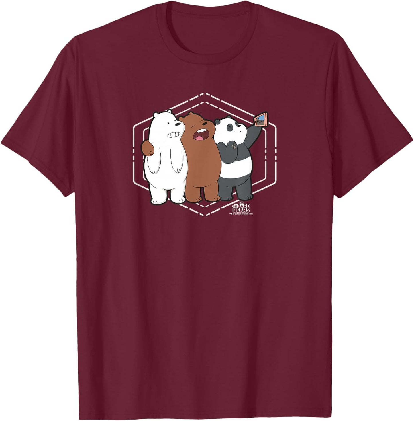 We Bare Bears Selfie T-Shirt - T-Shirt | Maroon