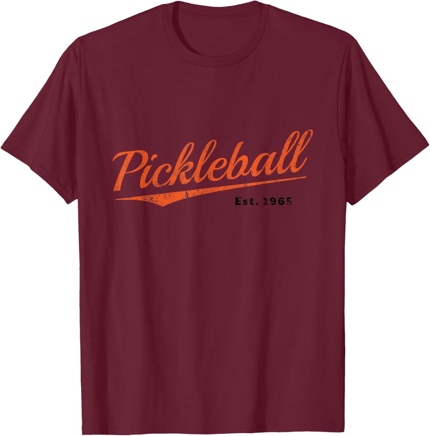 Retro Pickleball Est 1965 Design, Pickleball T-Shirt - T-Shirt | Maroon