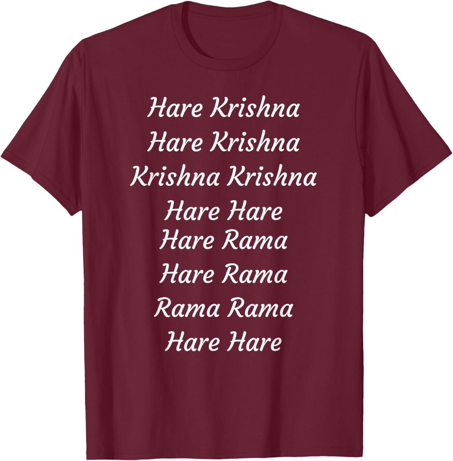 Hare Krishna Maha Mantra Devotional Chant T-Shirt - T-Shirt | Maroon
