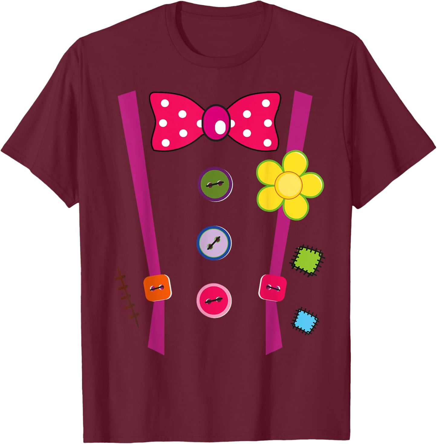 Halloween Clown DIY Costume Fun For Man Woman & Kids T-Shirt - T-Shirt | Maroon