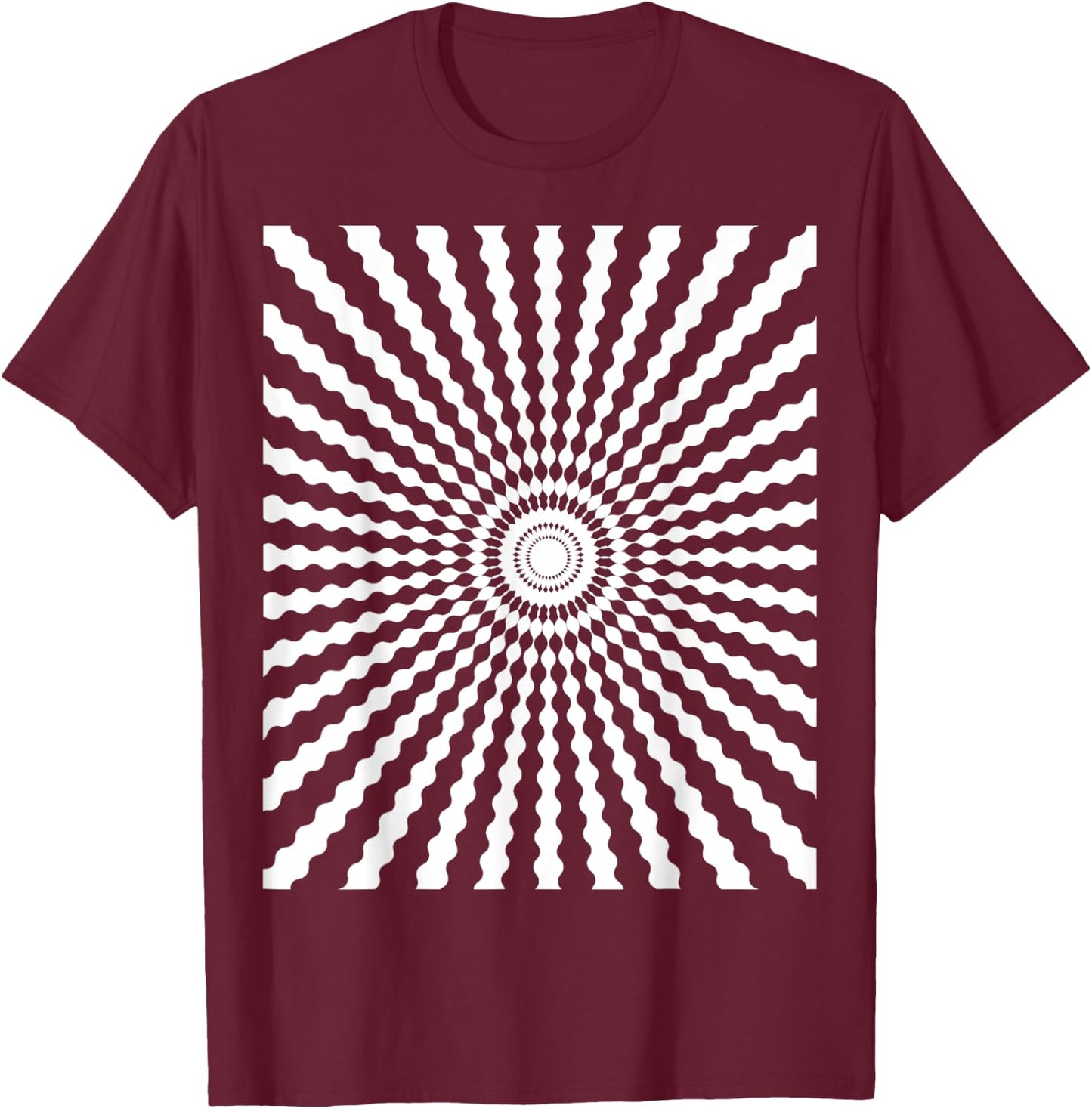 Optical Illusion Spiral | Trippy EDM Festival Shirt T-Shirt - T-Shirt | Maroon