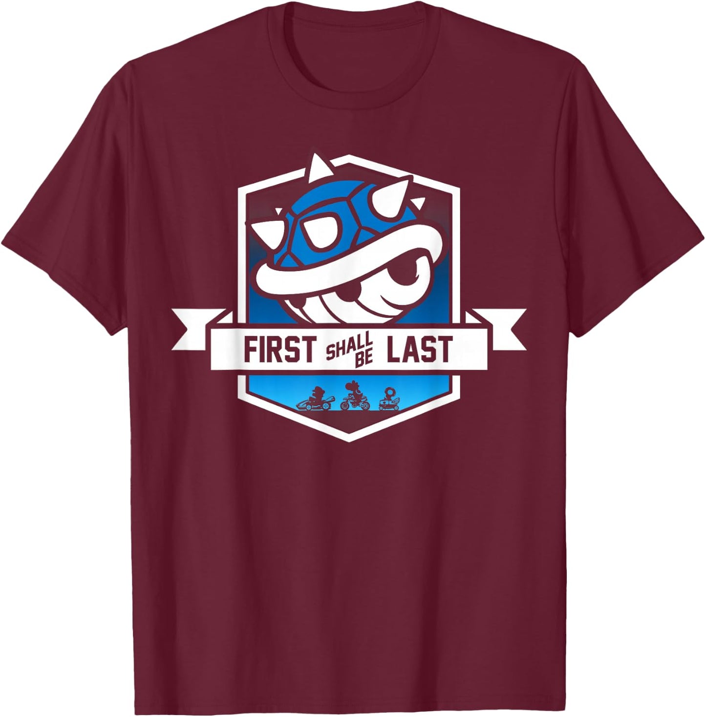 Nintendo Mario Kart Spiny Shell Banner Graphic T-Shirt - T-Shirt | Maroon