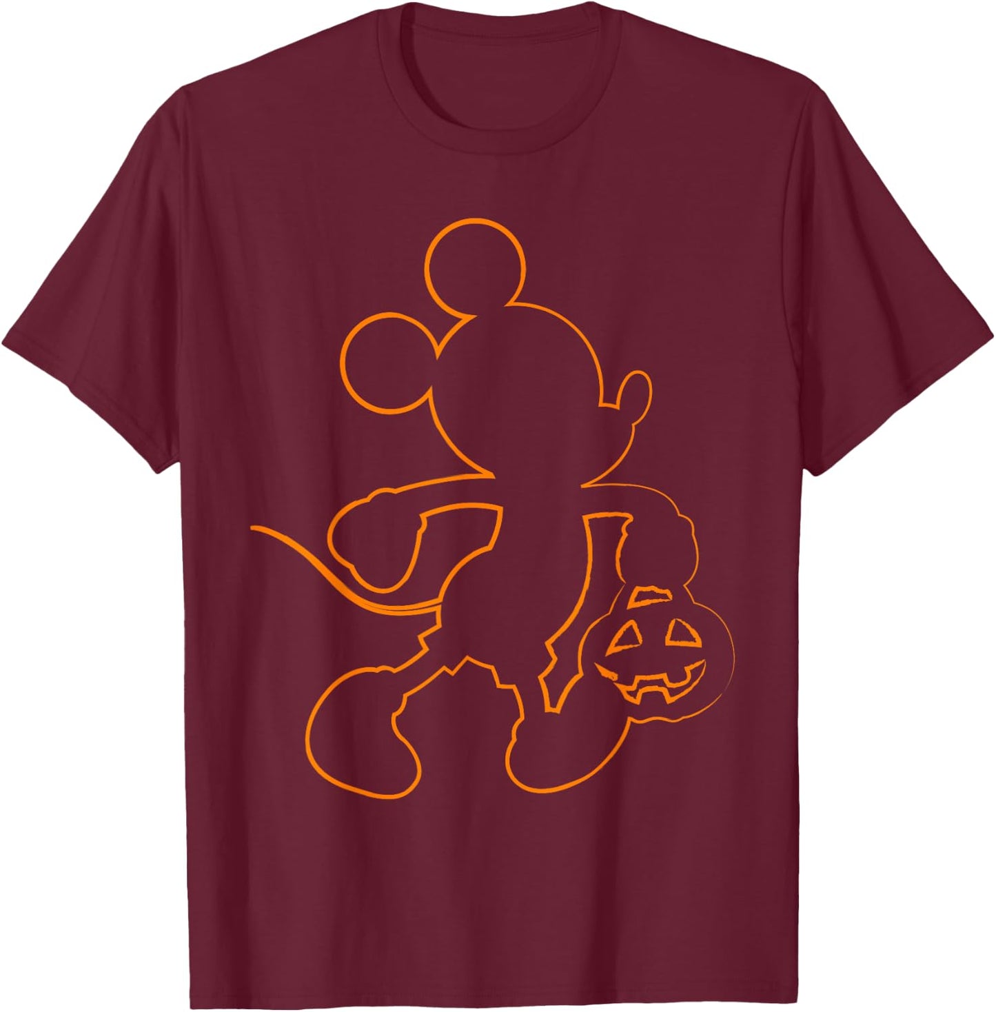Disney - Mickey Mouse Halloween Outline T-Shirt - T-Shirt | Maroon