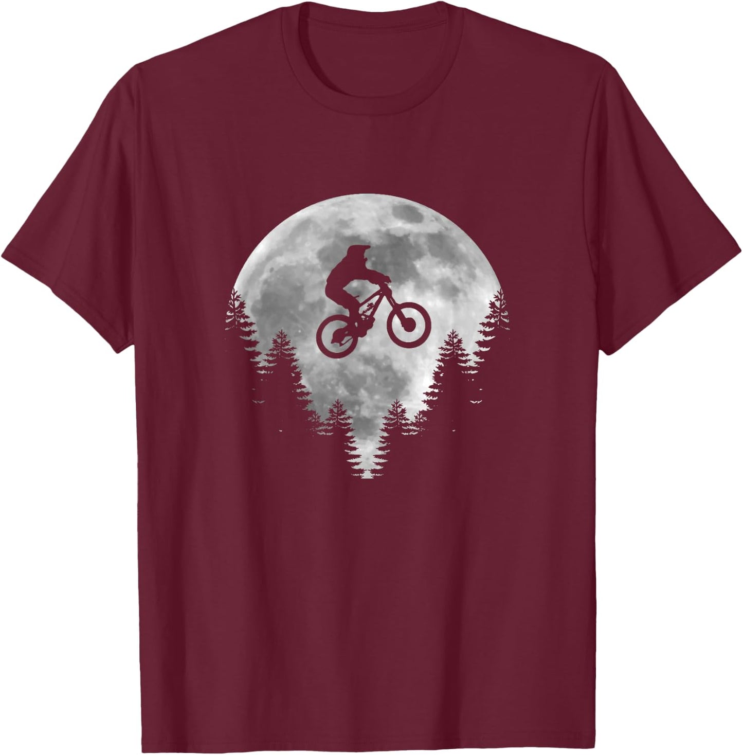 Mountain Bike - MTB Moon Downhill Bike Shirt Gift T-Shirt - T-Shirt | Maroon
