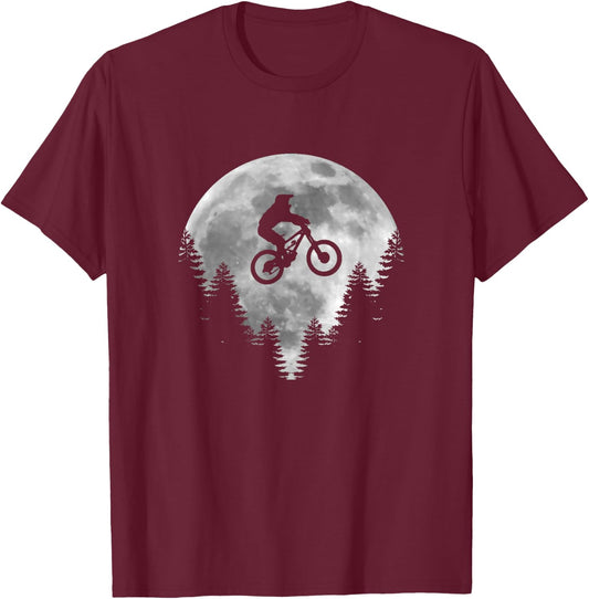 Mountain Bike - MTB Moon Downhill Bike Shirt Gift T-Shirt - T-Shirt | Maroon