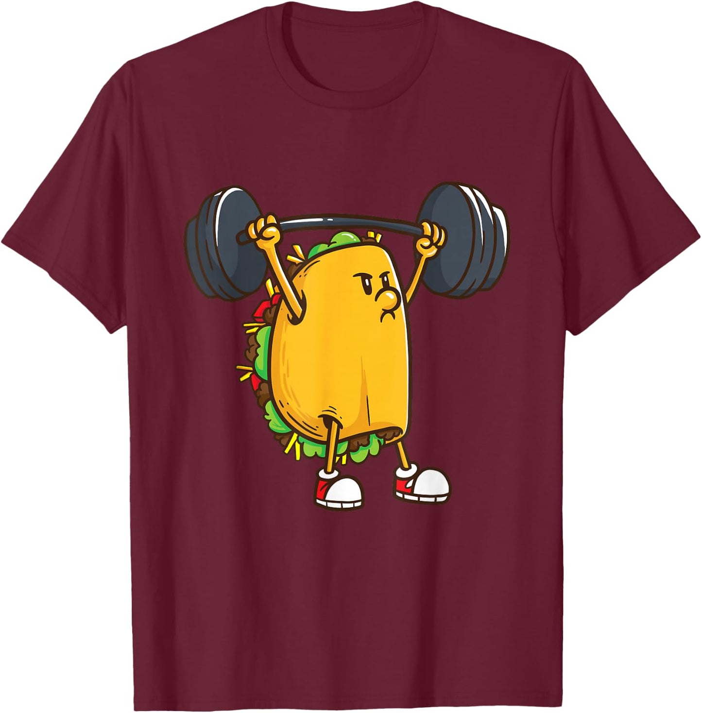 Funny Tacos Powerlifting Weightlifting Gym Workout Girls T-Shirt - T-Shirt | Maroon