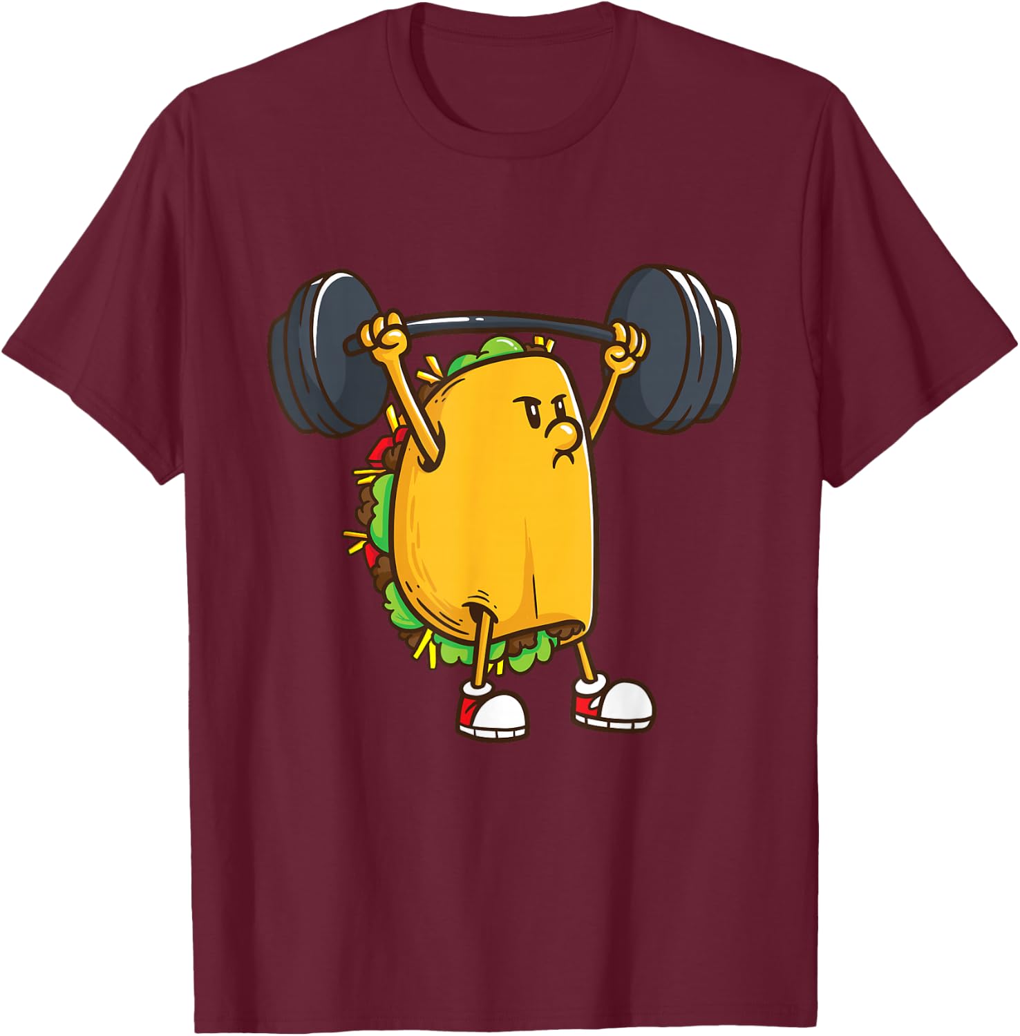 Funny Tacos Powerlifting Weightlifting Gym Workout Girls T-Shirt - T-Shirt | Maroon