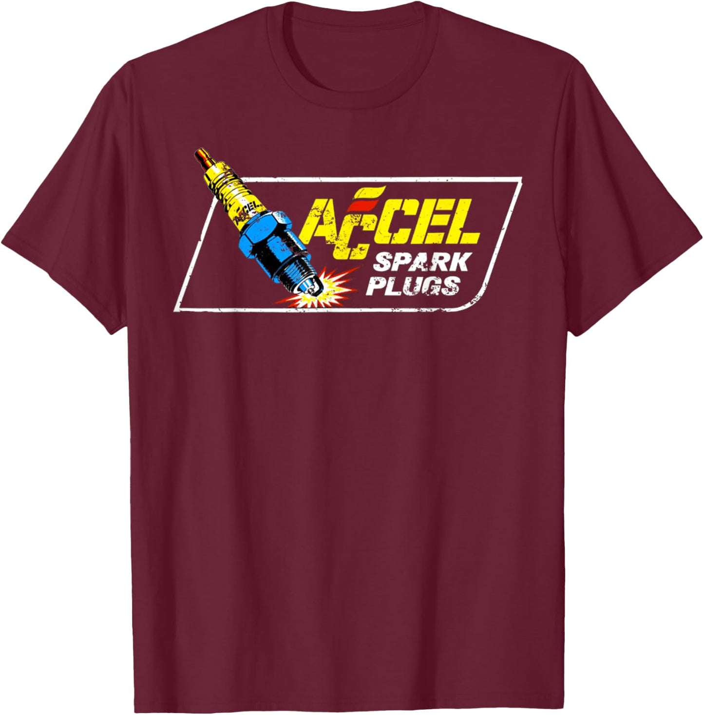 Vintage Spark Plug Retro Lover Car Parts Tuner Sparky Gifts T-Shirt - T-Shirt | Maroon