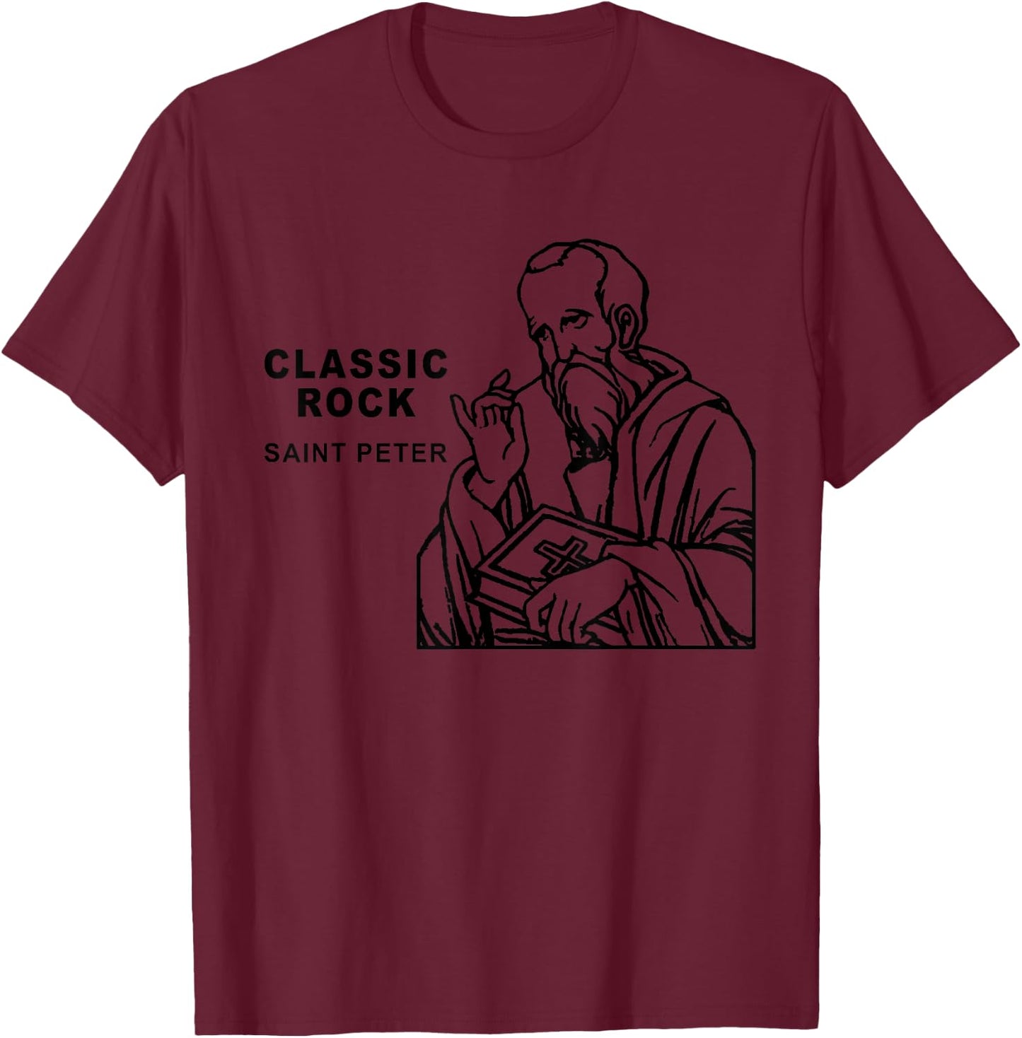 Classic Rock Saint Peter Kingdom Of Heaven T-Shirt - T-Shirt | Maroon