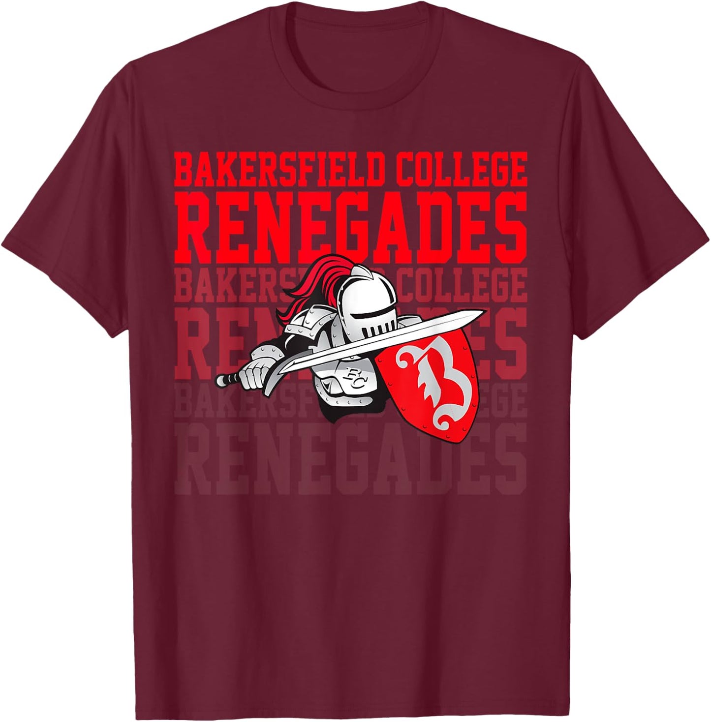 Bakersfield College Renegades AIC Retro Vintage Sports T-Shirt - T-Shirt | Maroon