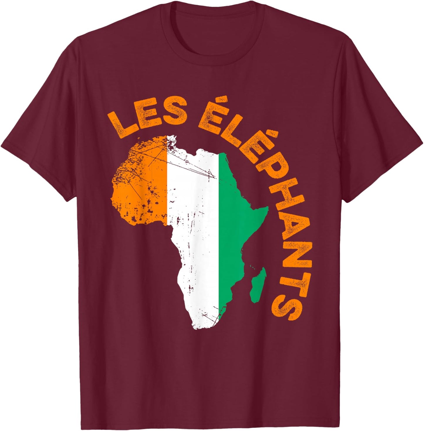 Les Elephants Cote d'Ivoire Soccer T-Shirt - T-Shirt | Maroon