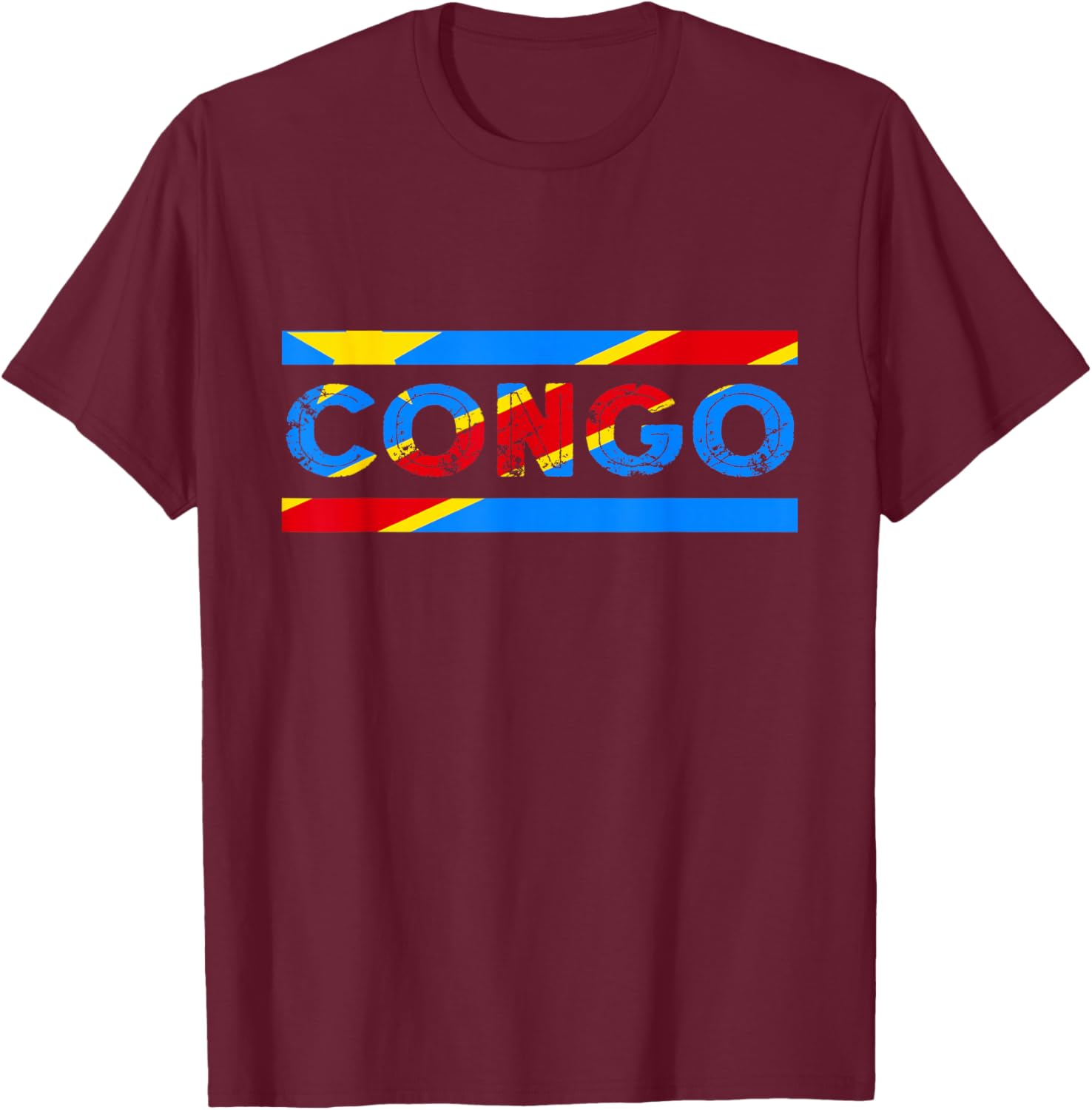 Democratic Republic Of Congo Congolese Flag Congolese Pride T-Shirt - T-Shirt | Maroon