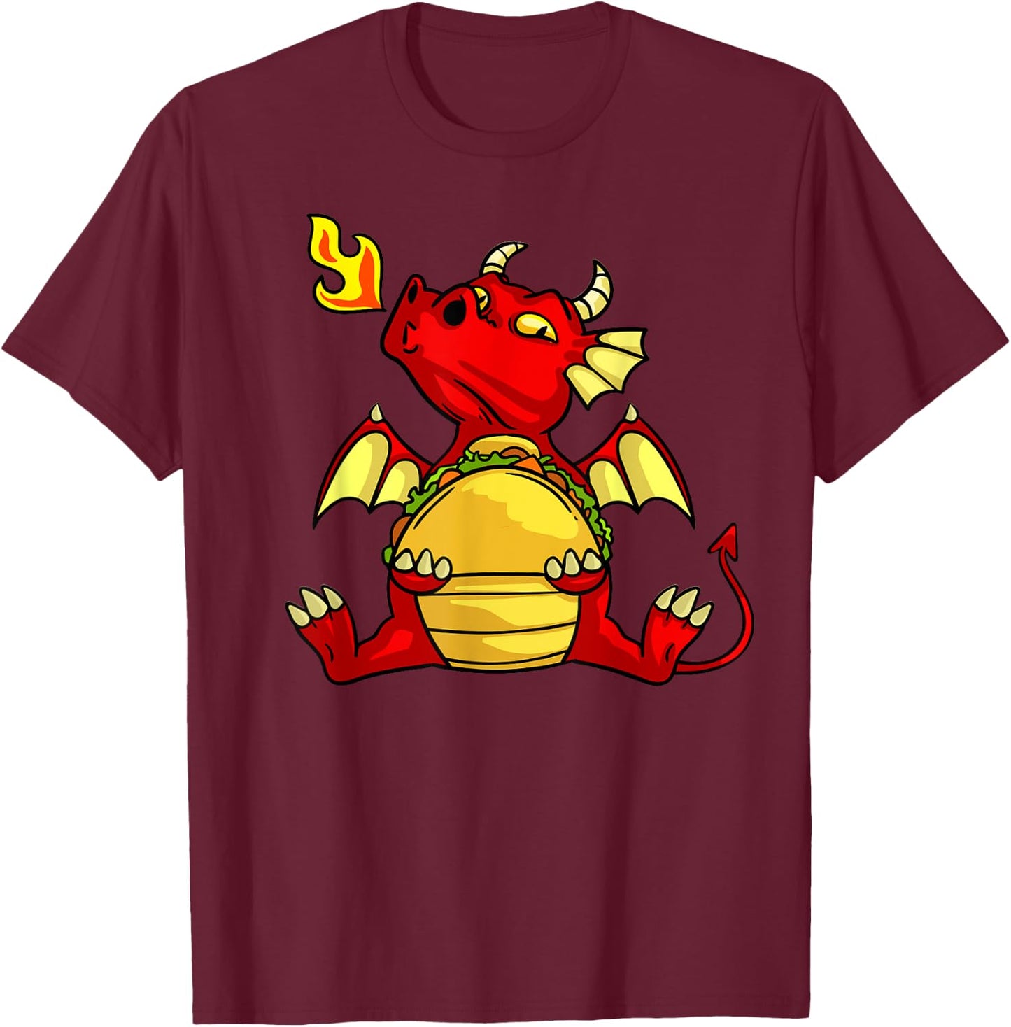 Dragons Tacos Gift Women Men Kids Mexican Love T-Shirt - T-Shirt | Maroon