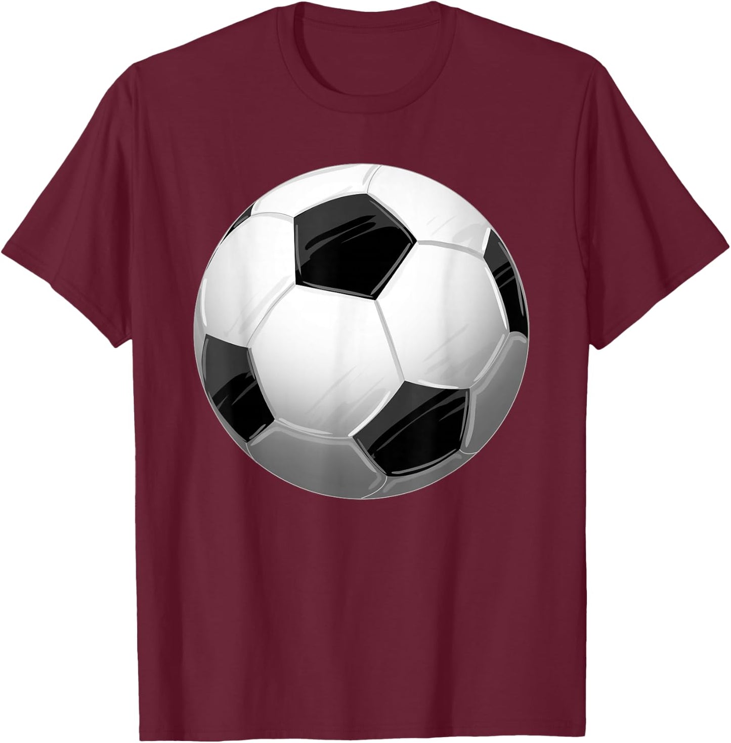 Black White Soccer Ball Cool Sports Football Player Gift T-Shirt - T-Shirt | Maroon