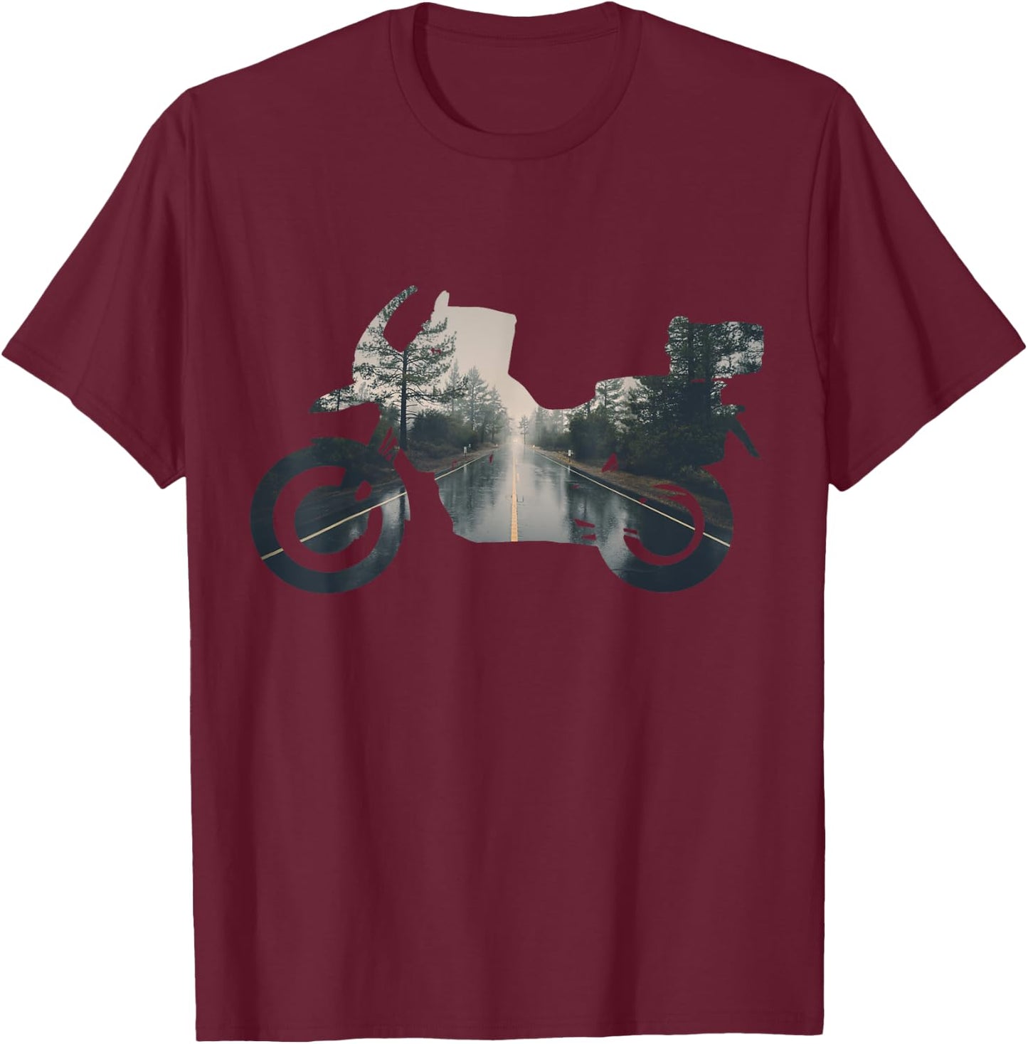 Adventure Motorcycle Bike Travel Off Road Nature T-Shirt - T-Shirt | Maroon
