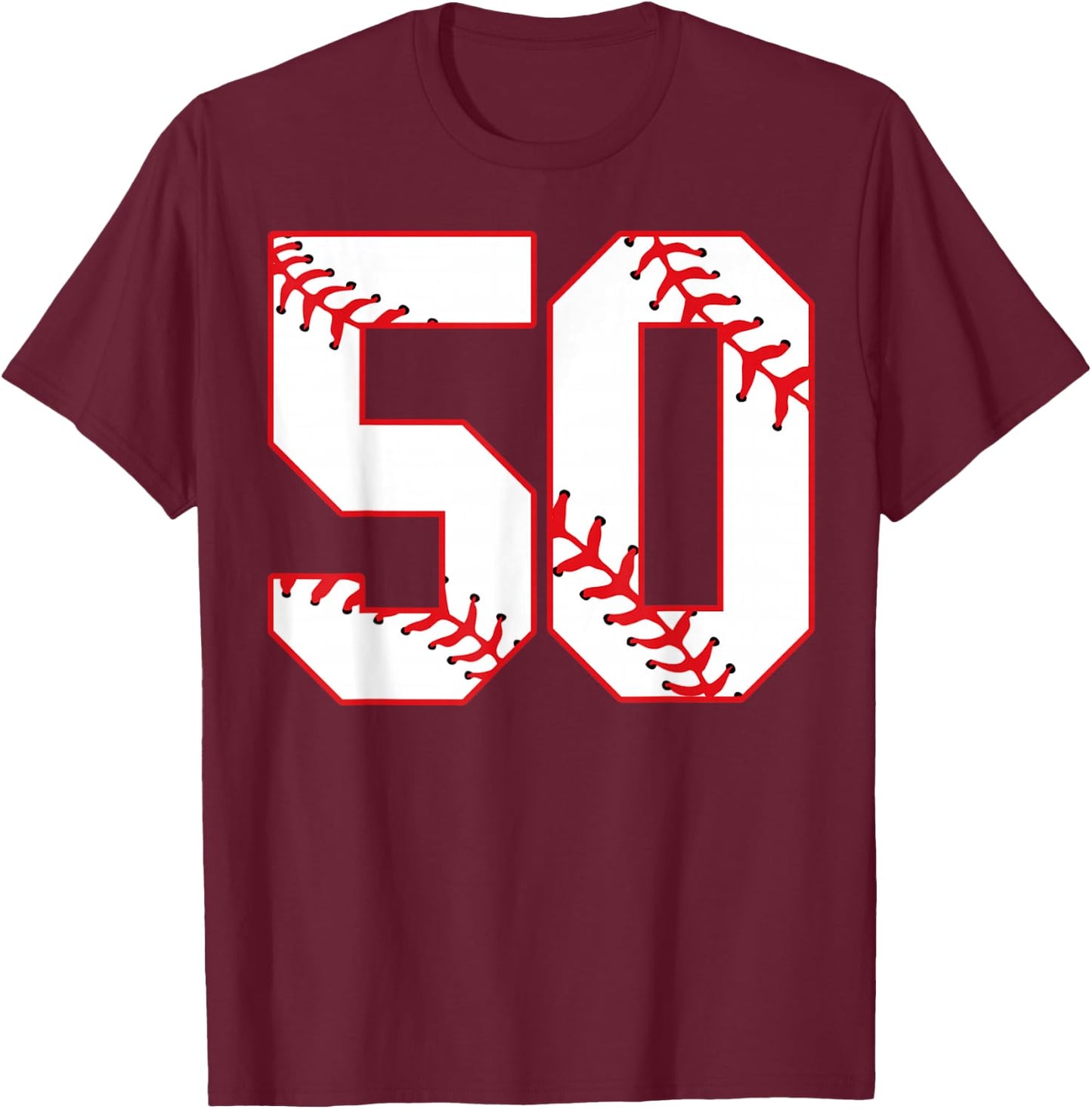 Fiftieth Anniversary Birthday Party 50th Baseball T-Shirt - T-Shirt | Maroon