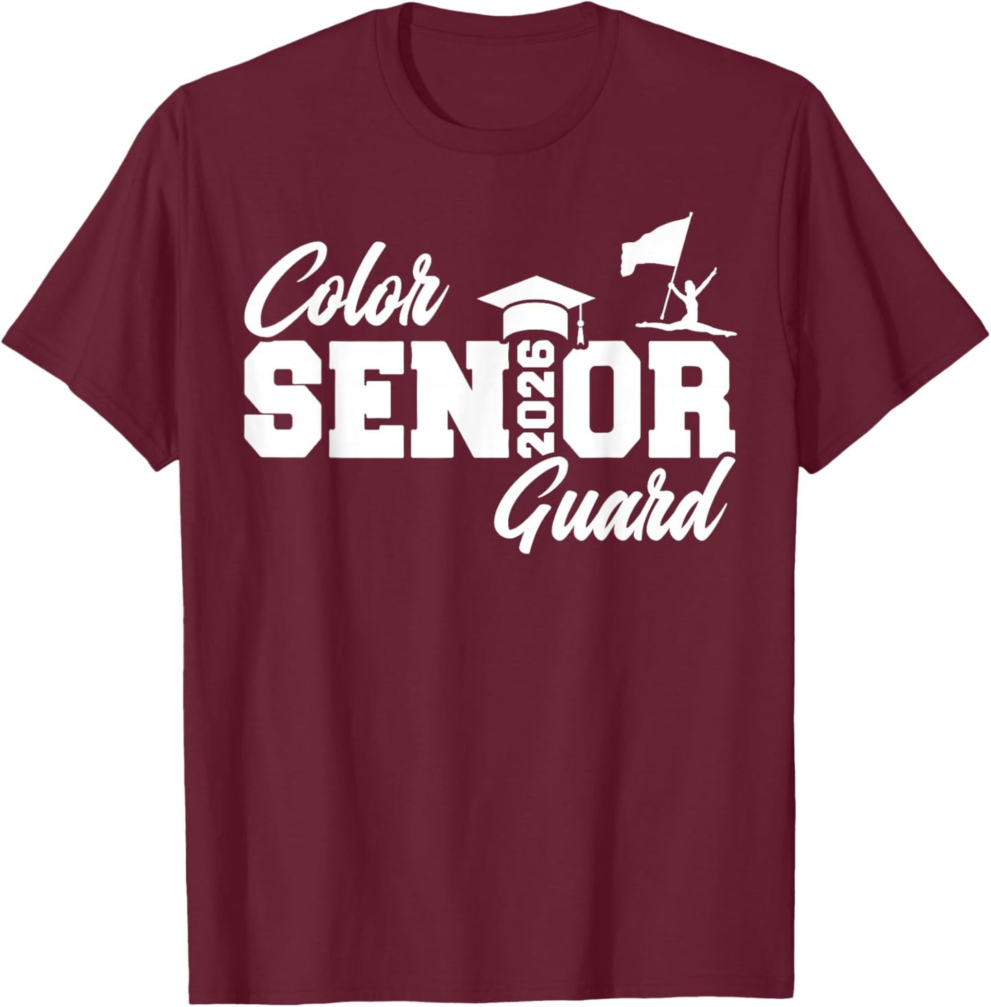 Color Guard Senior 2026 Class of 2026 Senior Color Guard T-Shirt - T-Shirt | Maroon