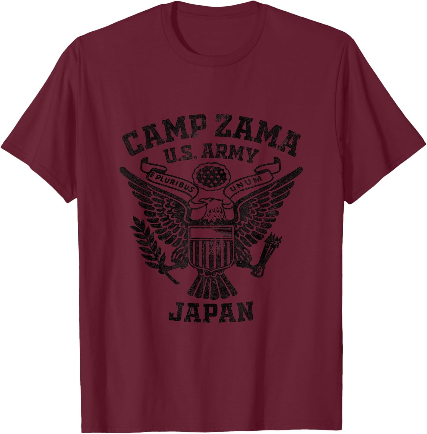 Camp Zama Japan Military Base Veteran Vintage Gifts T-Shirt - T-Shirt | Maroon