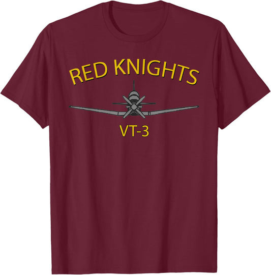 VT-3 "Red Knights" Training Squadron 3 T-6 Texan II T-Shirt - T-Shirt | Maroon
