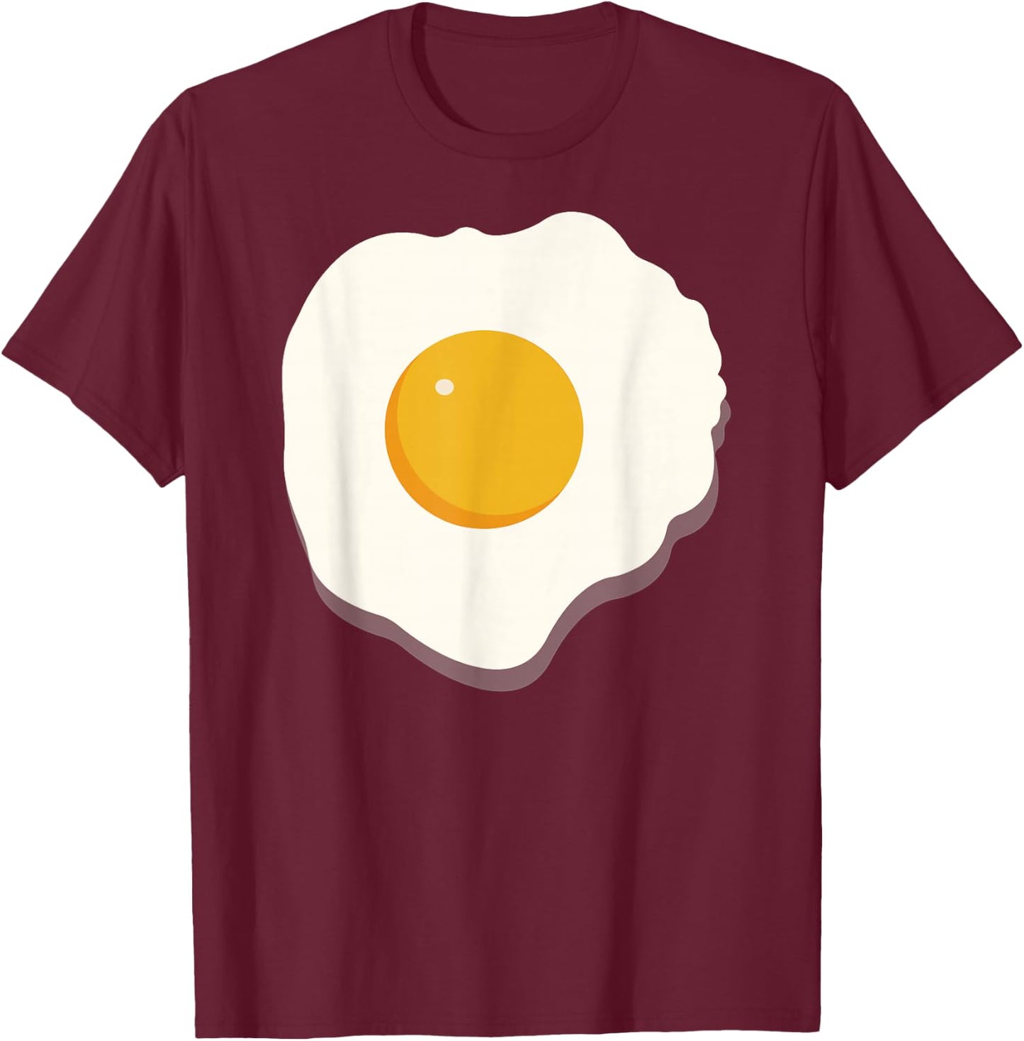Fried Egg Halloween Costume Boiled Deviled Cooked Egg Funny T-Shirt - T-Shirt | Maroon