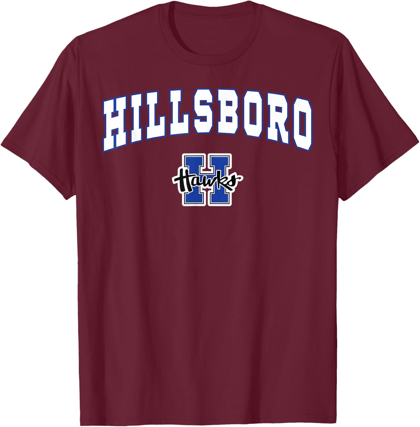 Hillsboro High School Hawks T-Shirt - T-Shirt | Maroon