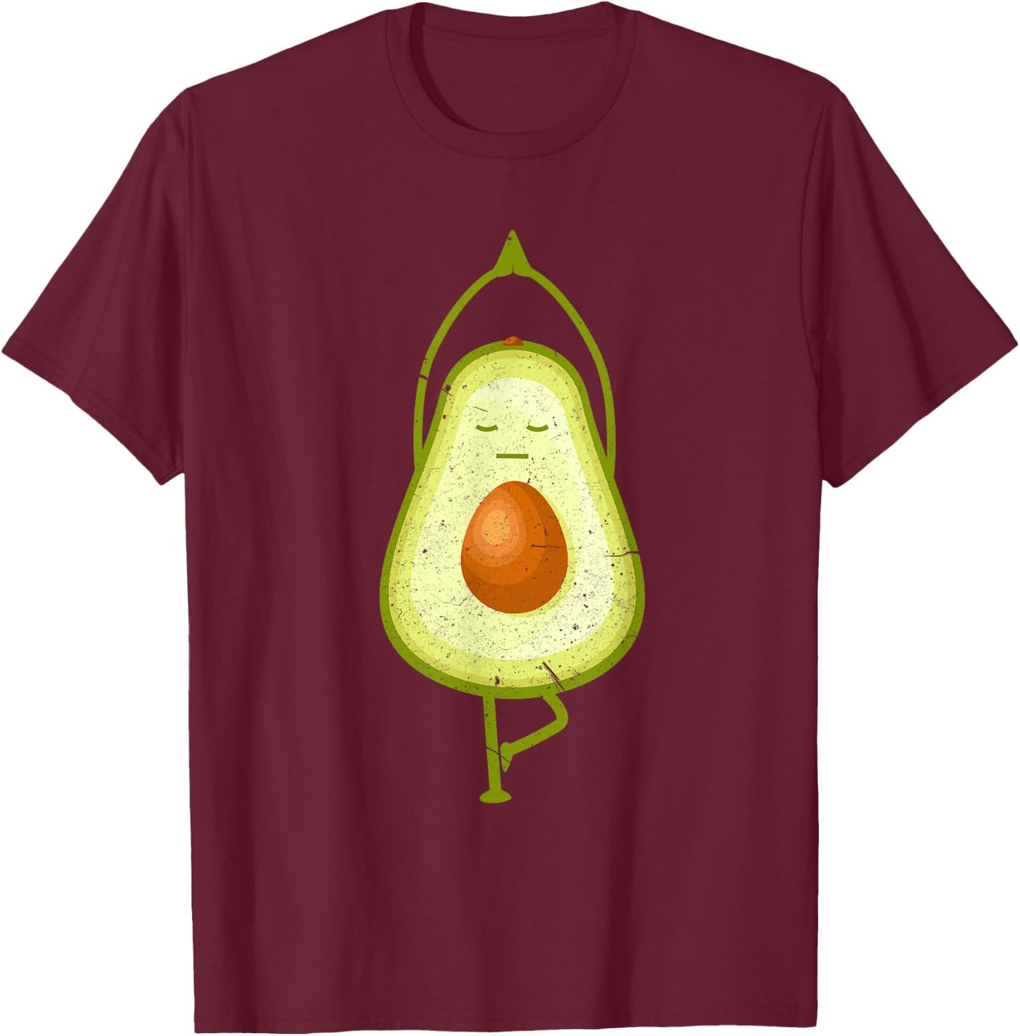 Avocado Yoga Funny Namaste Meditation Vegan T-Shirt - T-Shirt | Maroon