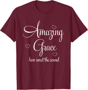 Inspirational, Amazing Grace . Faith T-Shirt - T-Shirt | Maroon